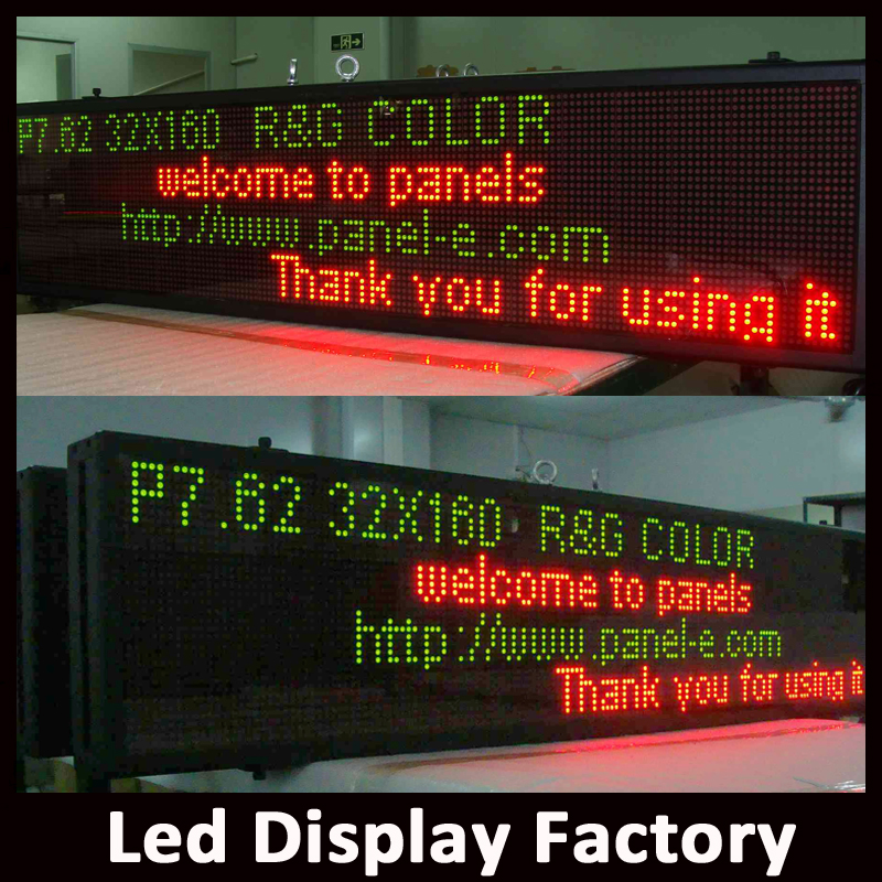 P7.62 RG dot matrix indoor programmable led sign 